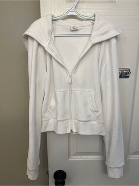 Aritzia Sunday Best cozy Cream Zip-Up Hooded Sweatshirt size XS